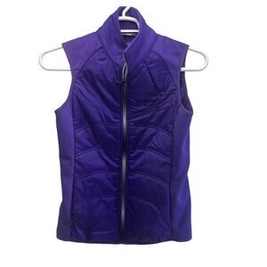 ATHLETA Flashpack Full Zip Purple Hybrid Puffer Vest Women’s Small Packable